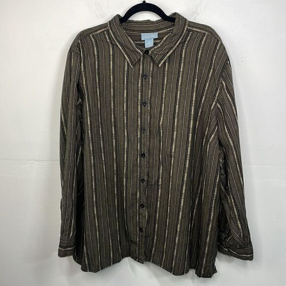 Liz & Me women’s Button down Long sleeve collared shirt 4X 100% Cotton - Picture 1 of 6